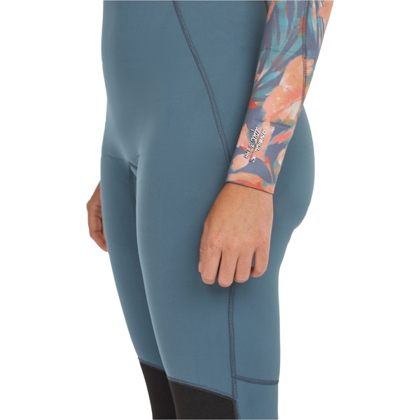 2025 O'Neill Womens Epic 3/2mm Chest Zip Wetsuit 5650 - Copen Blue / Painted Tropics